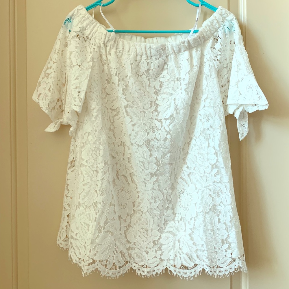 Ivory Lace Off-Shoulder Top